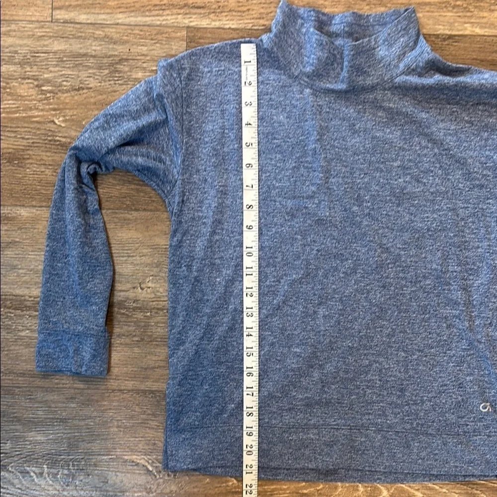 GapFit Girls Size Large Blue Turtleneck Brushed Jersey Athletic Top